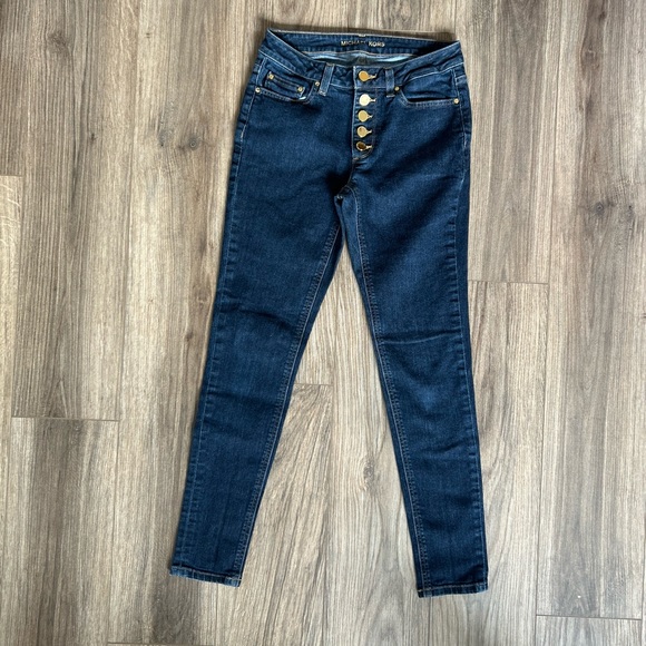Michael Kors Button Front High Waist Skinny Jeans | 2 - Picture 2 of 11